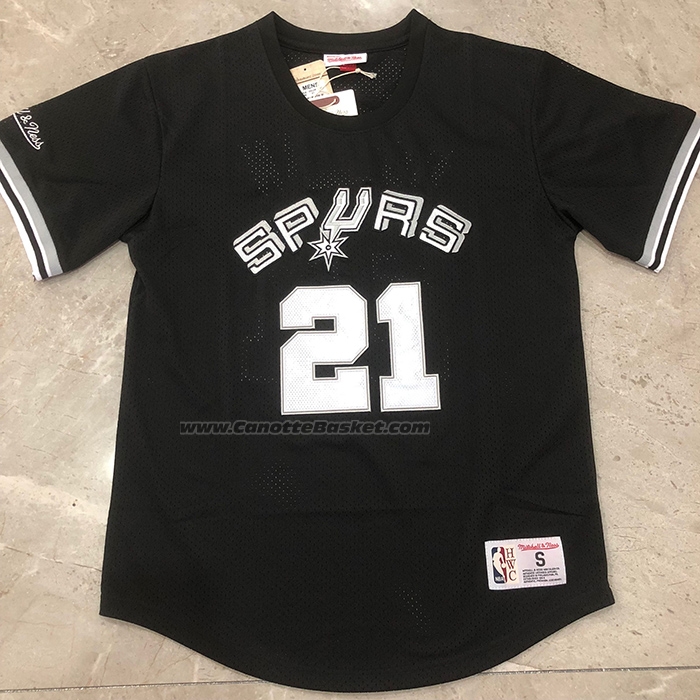 Maglia Manica Corta San Antonio Spurs Tim Duncan No 21 Nero